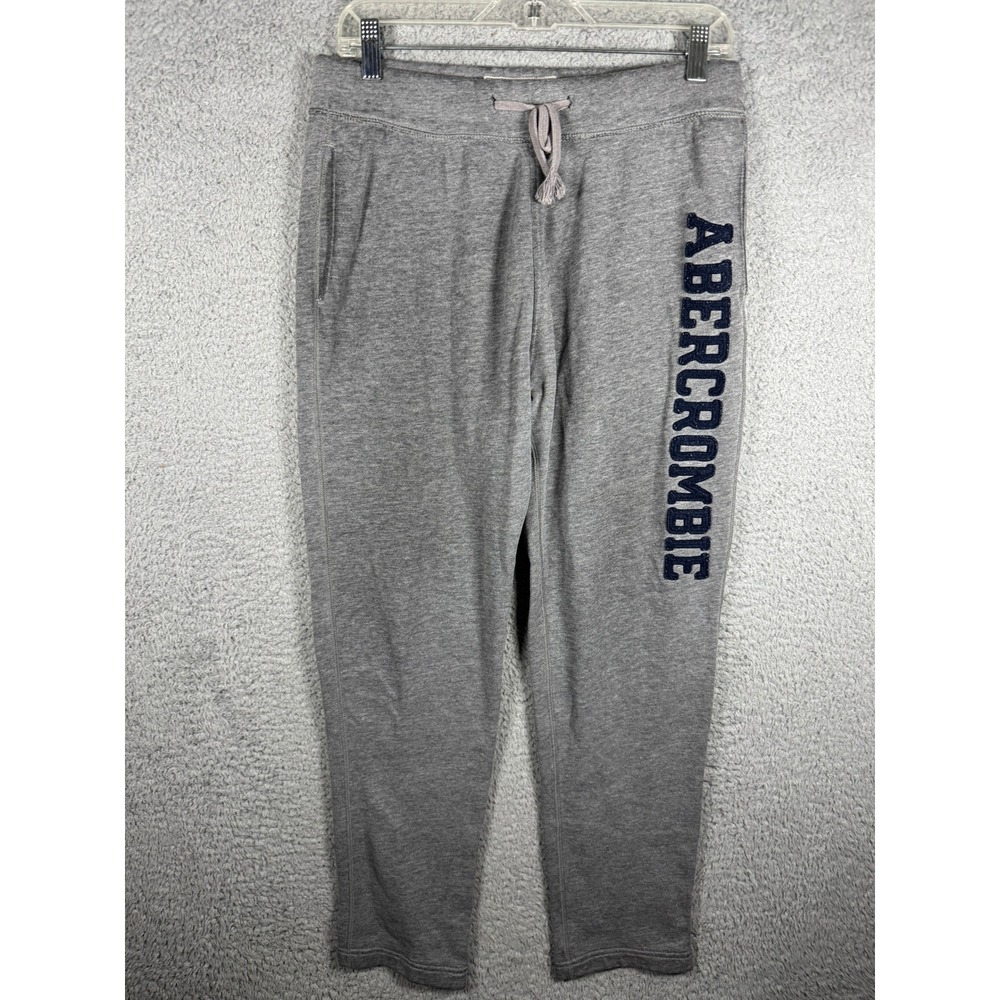 Y2K Abercrombie & Fitch Womens Gray Logo Jogger Sweatpants S Drawstring Pockets‎